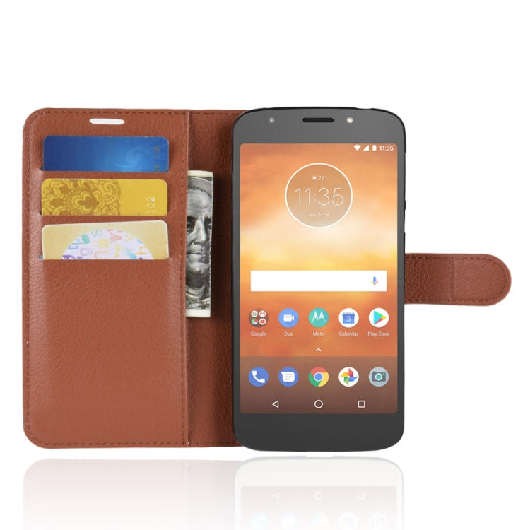 Litchi Texture Horizontal Flip Leather Case for Motorola Moto E5 Play, with Wallet & Holder & Card Slots