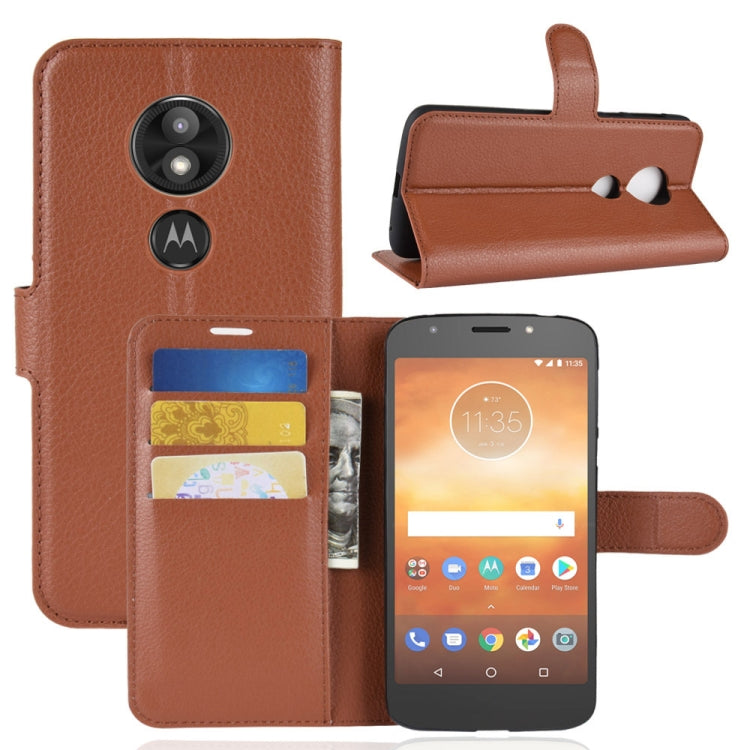 Litchi Texture Horizontal Flip Leather Case for Motorola Moto E5 Play, with Wallet & Holder & Card Slots