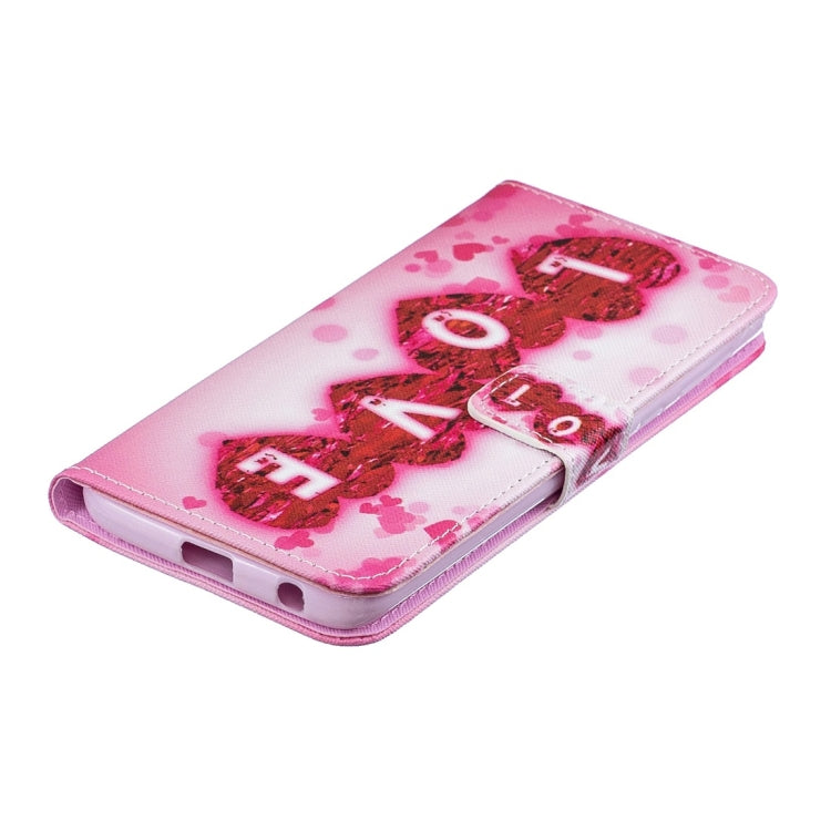 Love Pattern Horizontal Flip Leather Case for Motorola Moto G6 Plus, with Holder & Card Slots & Wallet