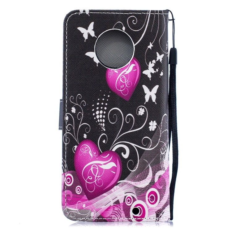 Little Peach Heart Pattern Horizontal Flip Leather Case for Motorola Moto G6 Plus, with Holder & Card Slots & Wallet