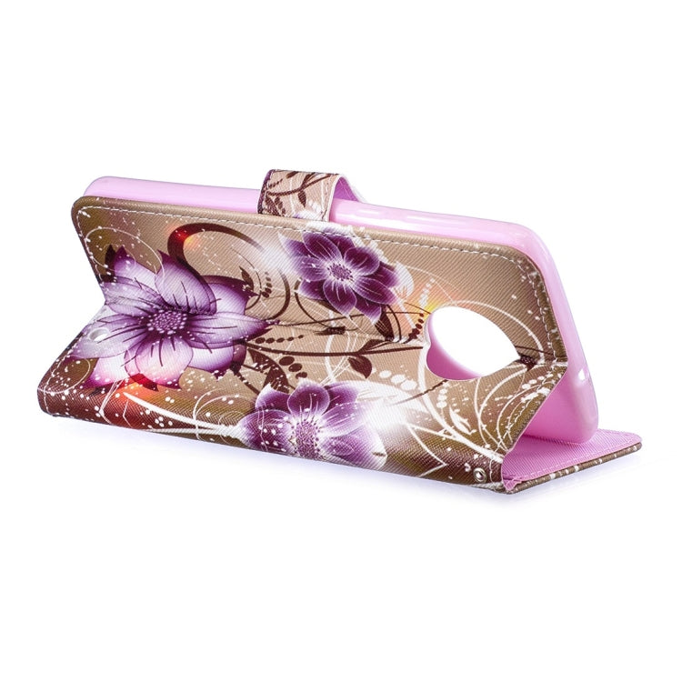 Lotus Pattern Horizontal Flip Leather Case for Motorola Moto G6 Plus, with Holder & Card Slots & Wallet