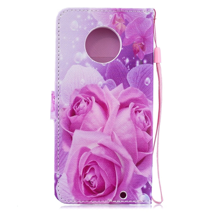 Rose Pattern Horizontal Flip Leather Case for Motorola Moto G6 Plus, with Holder & Card Slots & Wallet