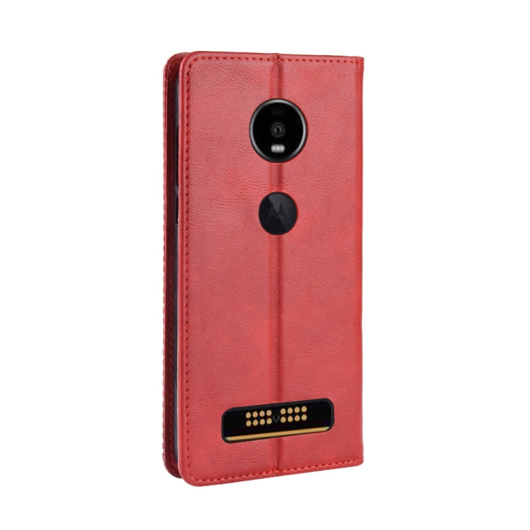 Magnetic Buckle Retro Crazy Horse Texture Horizontal Flip Leather Case for Moto Z4 Play, with Holder & Card Slots & Photo Frame