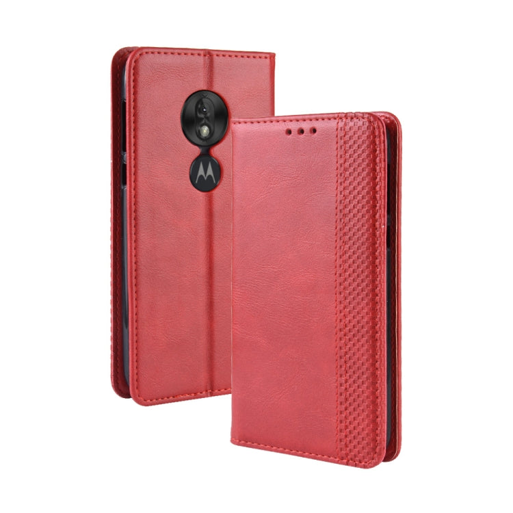 Magnetic Buckle Retro Texture Horizontal Flip Leather Case for Motorola Moto G7 Play (EU Version), with Holder & Card Slots & Wallet