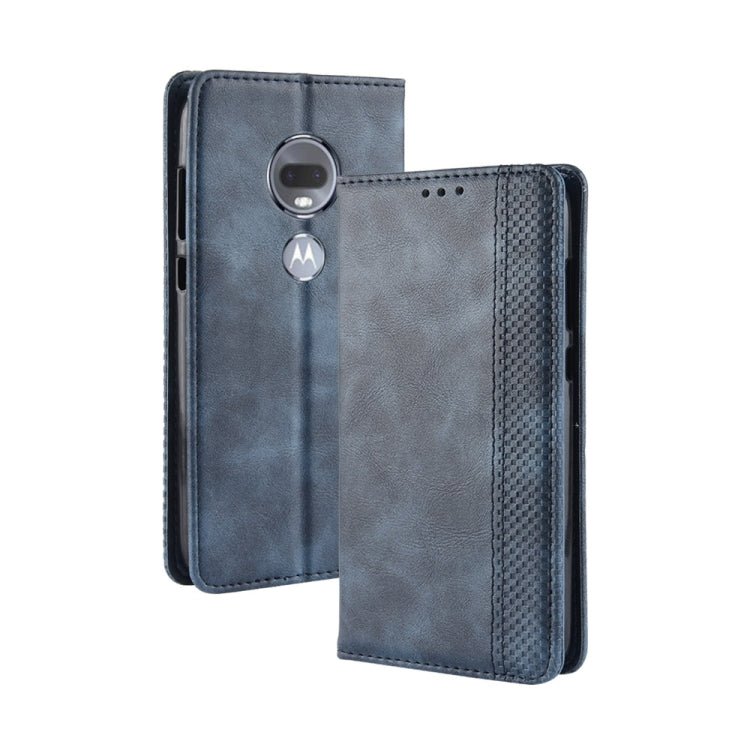Magnetic Buckle Retro Texture Horizontal Flip Leather Case for Motorola Moto G7, with Holder & Card Slots & Wallet