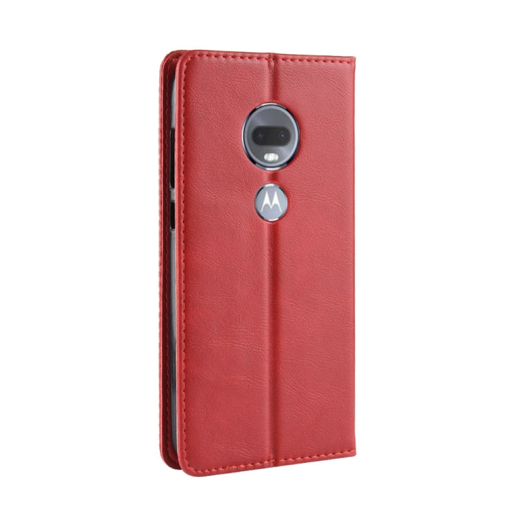 Magnetic Buckle Retro Texture Horizontal Flip Leather Case for Motorola Moto G7, with Holder & Card Slots & Wallet