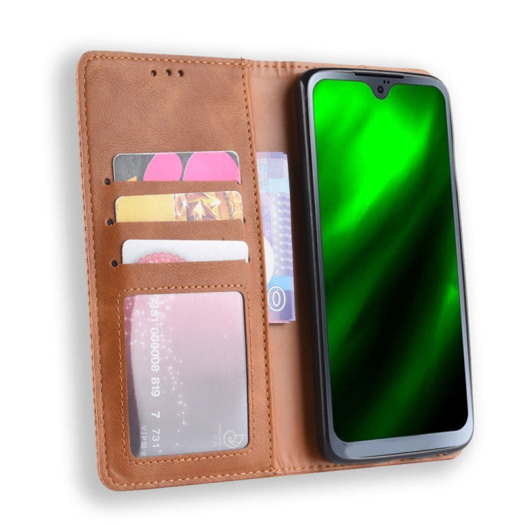 Magnetic Buckle Retro Texture Horizontal Flip Leather Case for Motorola Moto G7, with Holder & Card Slots & Wallet