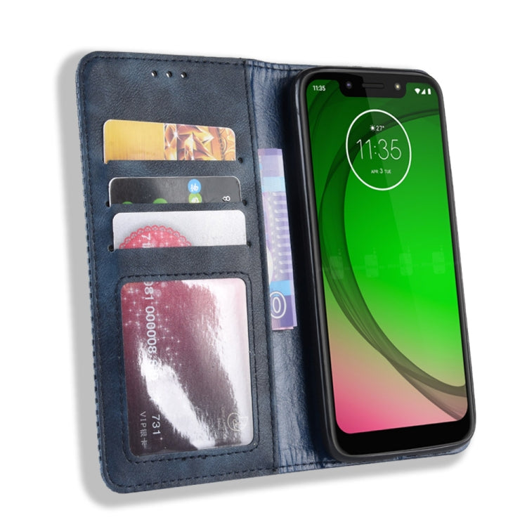 Magnetic Buckle Retro Texture Horizontal Flip Leather Case for Motorola Moto G7 Play (US Version), with Holder & Card Slots & Wallet