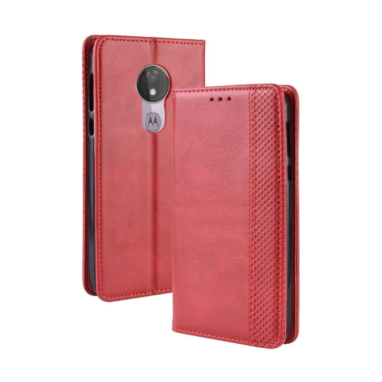 Magnetic Buckle Retro Texture Horizontal Flip Leather Case for Motorola Moto G7 Power (US Version), with Holder & Card Slots & Wallet