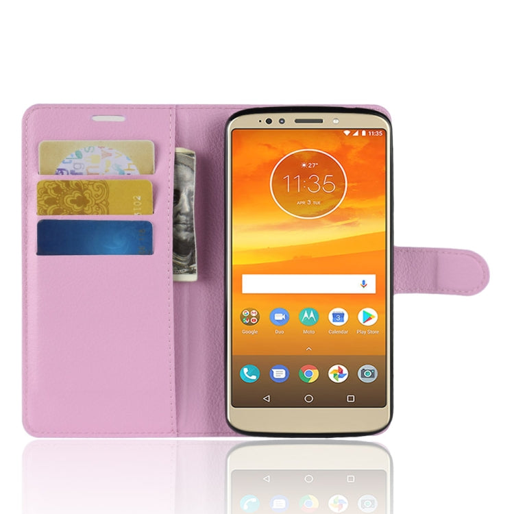 Litchi Texture Horizontal Flip Leather Case for Motorola Moto E5 Plus (Brazil / EU Version), with Wallet & Holder & Card Slots