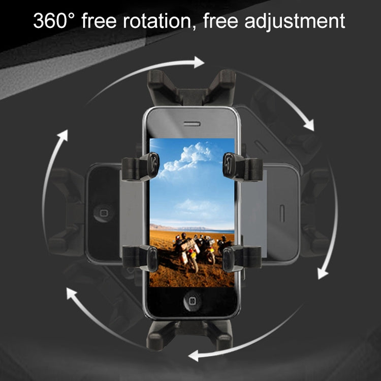 Universal L-shaped Ball Head Motorcycle Rearview Mirror Multi-function Mobile Phone Holder, Suitable for Mobile Phone Width: 5.5-9.5cm