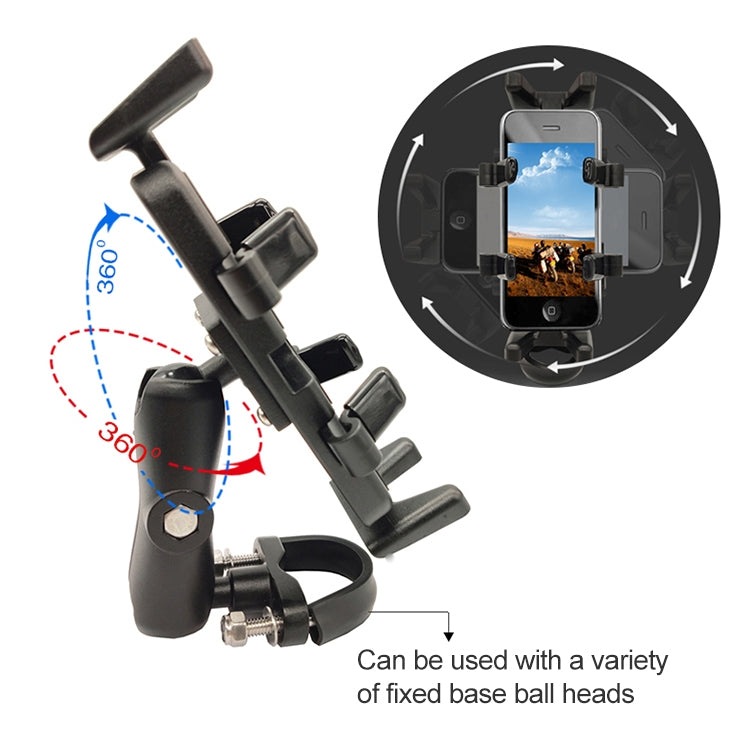 Universal T-shaped Ball Head Motorcycle Handlebar Multi-function Mobile Phone Holder, Suitable for Mobile Phone Width: 5.5-9.5cm &#160;