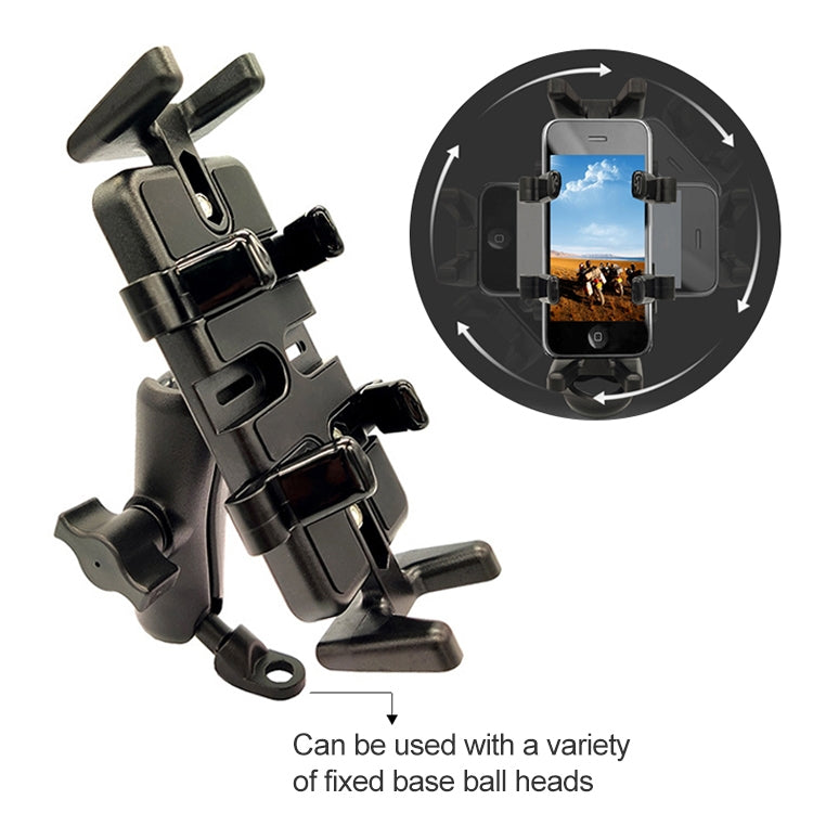 Universal Crook Shaped Ball Head Motorcycle Rearview Mirror Multi-function Mobile Phone Holder, Suitable for Mobile Phone Width: 5.5-9.5cm &#160;