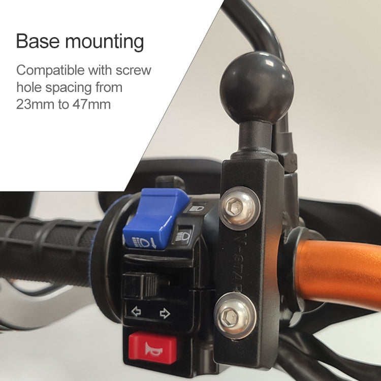 Motorcycle Handlebar Bracket Fixed Accessories Strip Shaped Ball Head, Compatible with Round Pipe Diameter: 15-33mm