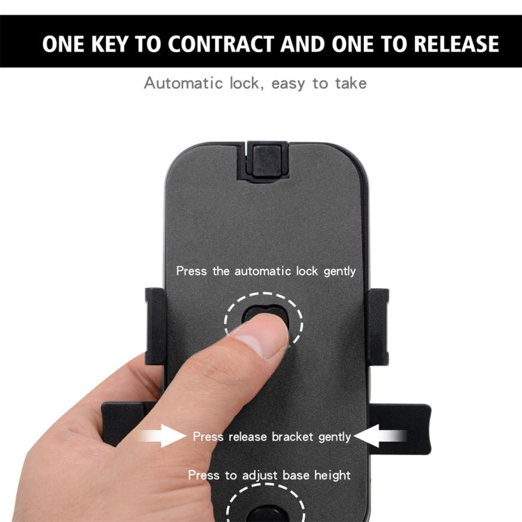 CS-344B1 Motorcycle Automatic Lock Mobile Phone Holder, Handlebar Version (Black)