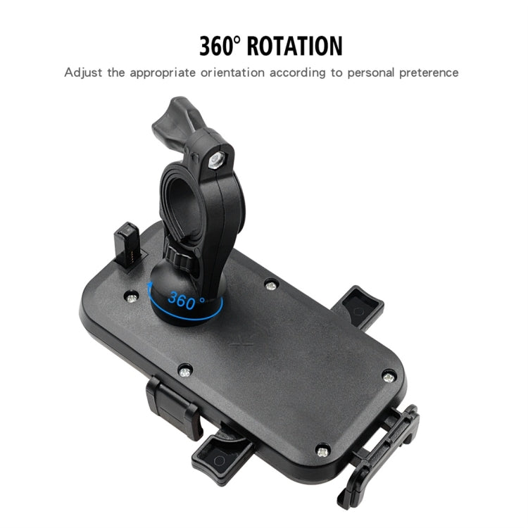CS-344B1 Motorcycle Automatic Lock Mobile Phone Holder, Handlebar Version (Black)