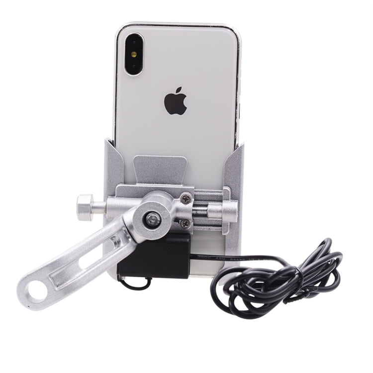 CS-856D1 Motorcycle Rotatable Chargeable Aluminum Alloy Mobile Phone Holder, Mirror Holder Version