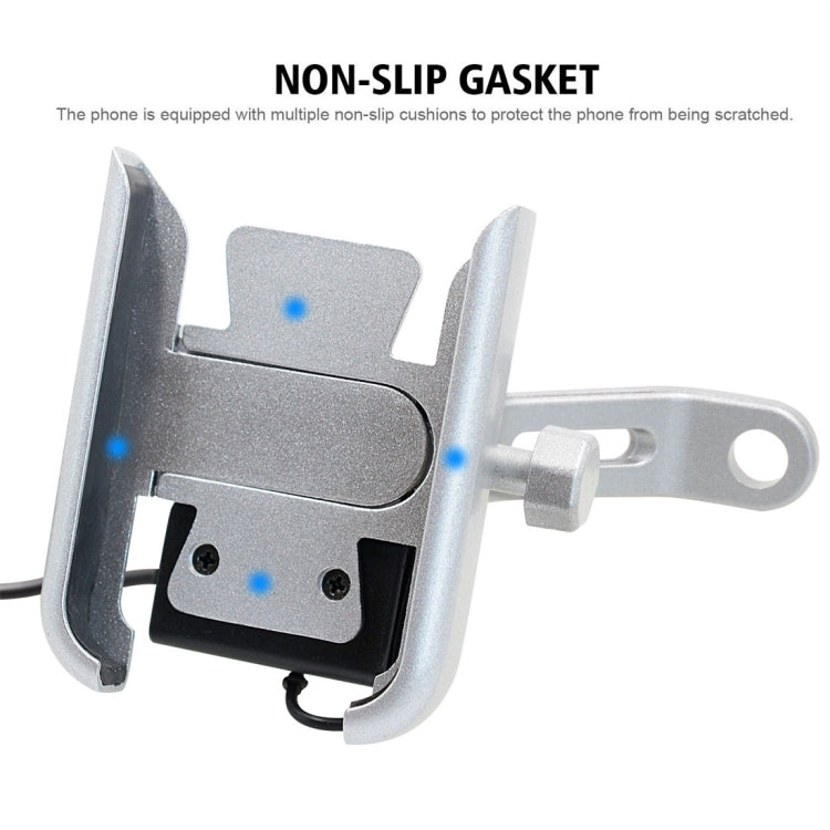 CS-856D1 Motorcycle Rotatable Chargeable Aluminum Alloy Mobile Phone Holder, Mirror Holder Version
