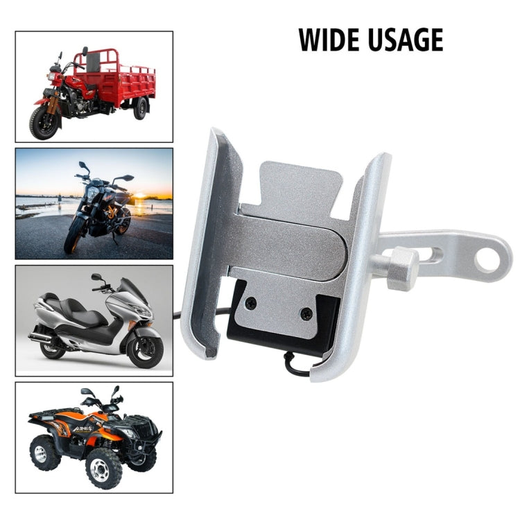 CS-856D1 Motorcycle Rotatable Chargeable Aluminum Alloy Mobile Phone Holder, Mirror Holder Version