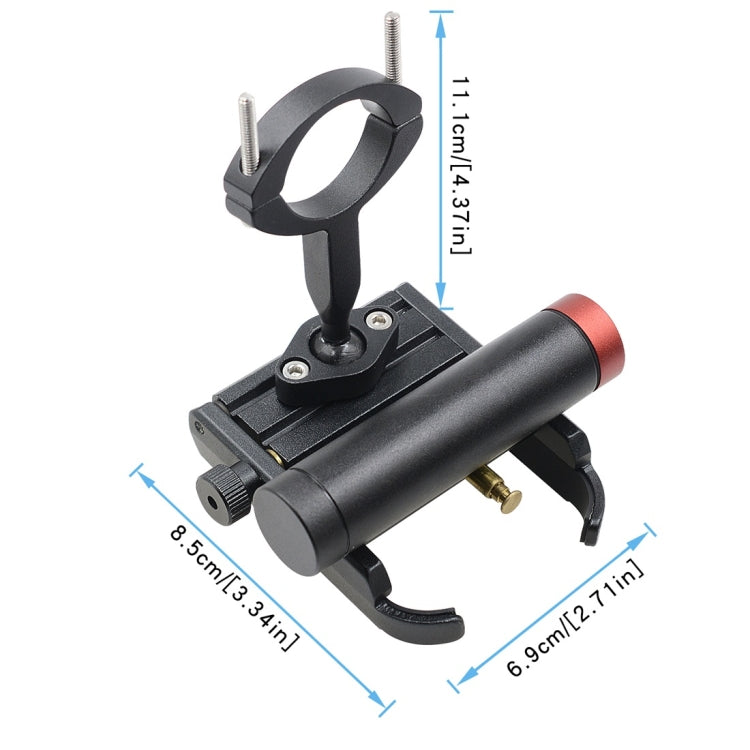 CS-868A1 Motorcycle Aluminum Alloy Mobile Phone Holder with Power Bank, Handlebar Version (Black)