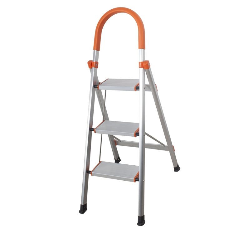 [US Warehouse] Aluminum Foldable Multi-purpose Non-slip 3-step D-shape Unloading Ladder Work Platform Scaffold