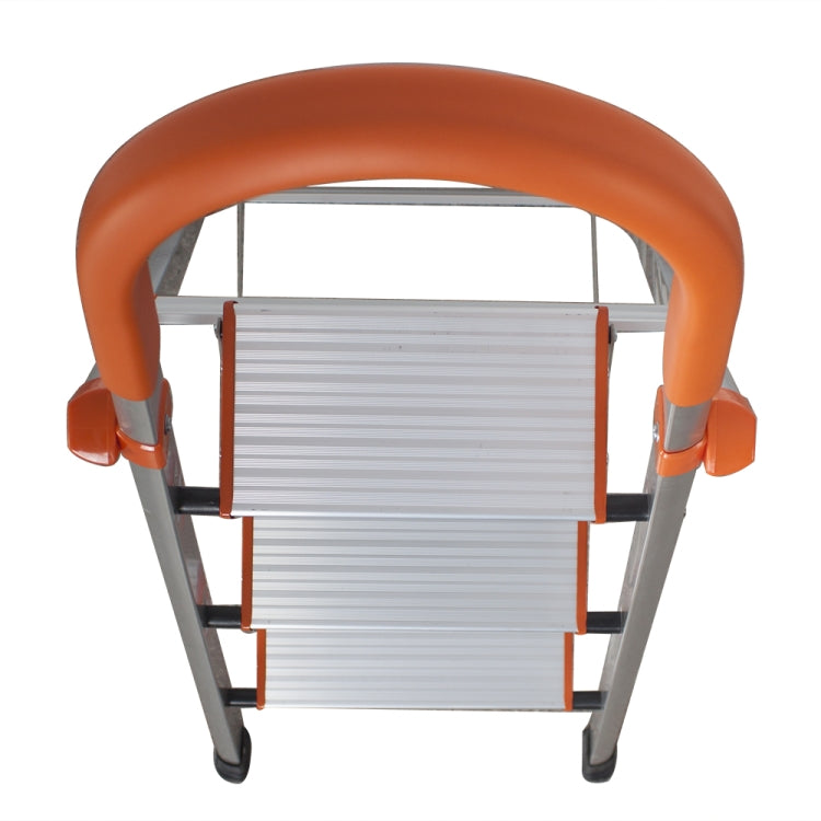 [US Warehouse] Aluminum Foldable Multi-purpose Non-slip 3-step D-shape Unloading Ladder Work Platform Scaffold