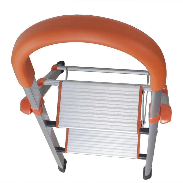 [US Warehouse] Aluminum Foldable Multi-purpose Non-slip 2-step D-shape Unloading Ladder Work Platform Scaffold