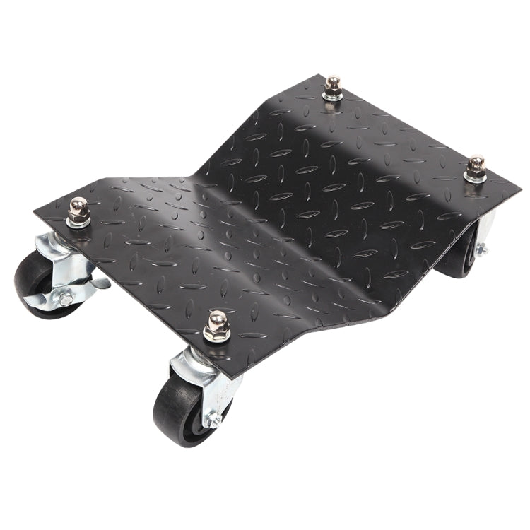[US Warehouse] 4 PCS V-shaped Non-slip Diamond Car Wheel Dolly with 3 inch Casters & Brakes, Bearable Weight: 1000lbs