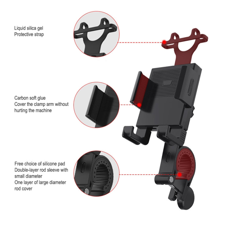 M2 Motorcycle Fixed Anti-shake Mobile Phone Holder For 4.7-6.7 inch Mobile Phone