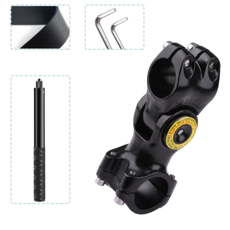 Motorcycle Bicycle Handlebar Fixture Mount Camera Bracket Adapter with Monopod Stand(Black)