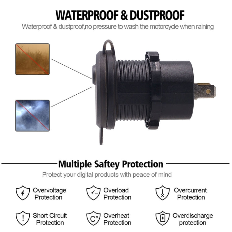 CS-587 12V 2.4A Motorcycle Waterproof Digital Display Voltage Mobile Phone USB Charger Holder