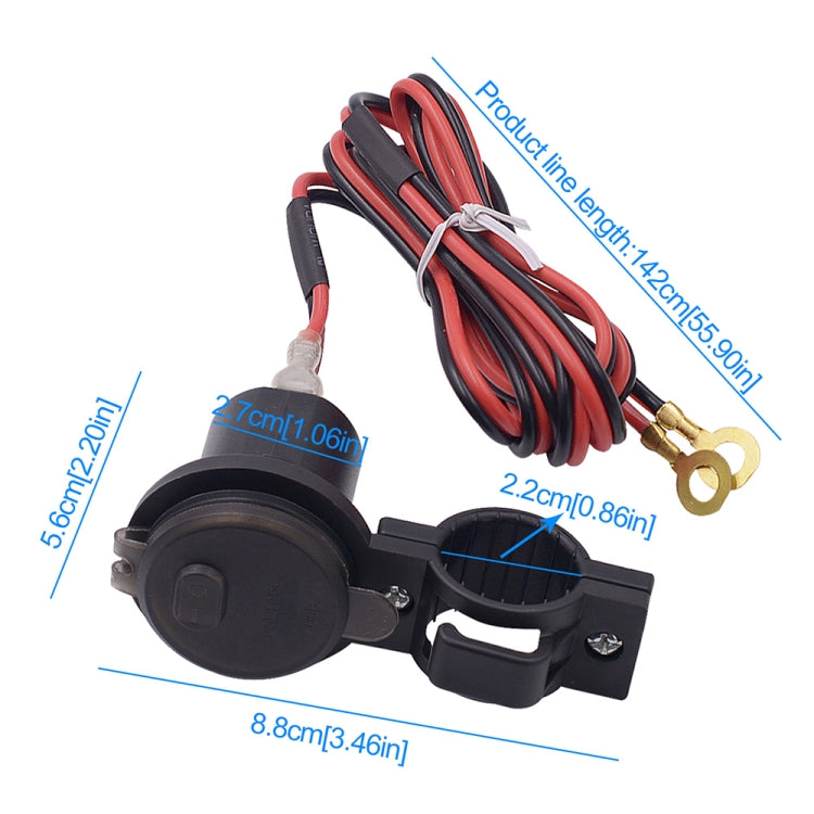 CS-587 12V 2.4A Motorcycle Waterproof Digital Display Voltage Mobile Phone USB Charger Holder