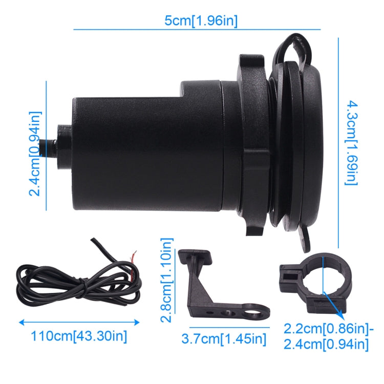 Motorcycle Waterproof DC DC 9-24V 5V / 1.5A USB Phone Charger Adapter, with Indicator Light