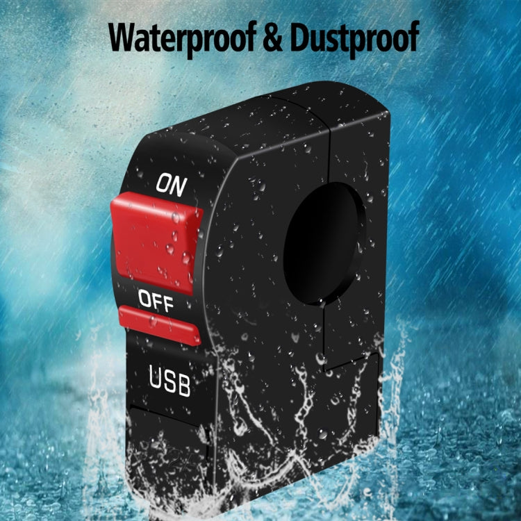 Motorcycle Faucet Headlight Waterproof Switches and DC12V 2A USB Phone Charger