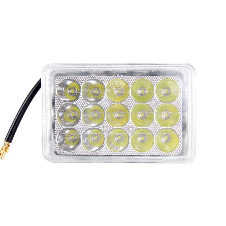 30W 15 LED Rectangle Motorcycle Headlight Lamp with Angle Eye(White Light + Blue Light), DC 8-36V