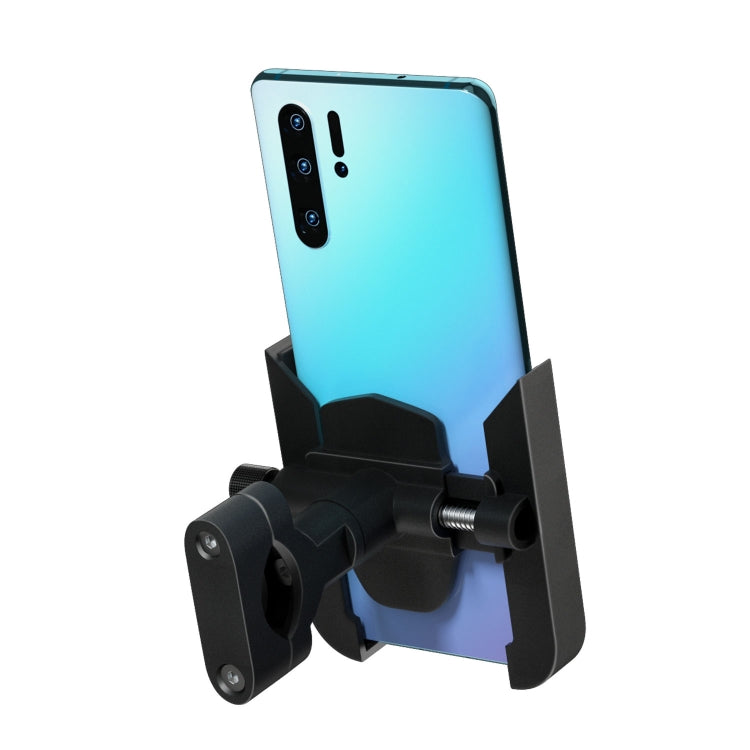 CS-1068A1 Motorcycle Aluminum Alloy Mobile Phone Holder Bracket, Handlebar Version (Black)
