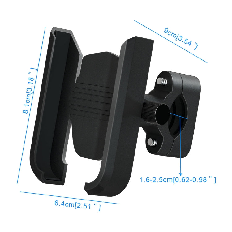 CS-1068A1 Motorcycle Aluminum Alloy Mobile Phone Holder Bracket, Handlebar Version (Black)