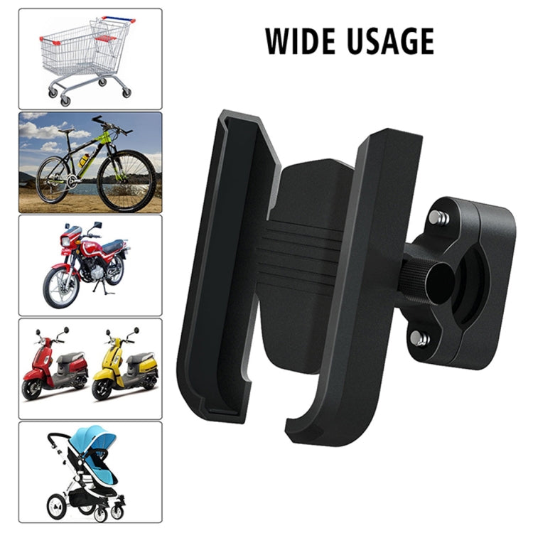 CS-1068A1 Motorcycle Aluminum Alloy Mobile Phone Holder Bracket, Handlebar Version (Black)