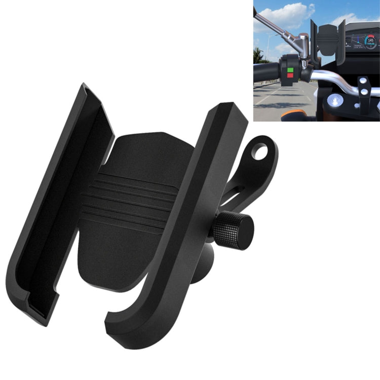 CS-1068B1 Motorcycle Aluminum Alloy Mobile Phone Holder Bracket, Mirror Holder Version (Black)