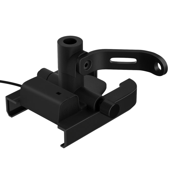 CS-1068D1 Motorcycle Aluminum Alloy Mobile Phone Holder Bracket with Charging Function, Mirror Holder Version (Black)