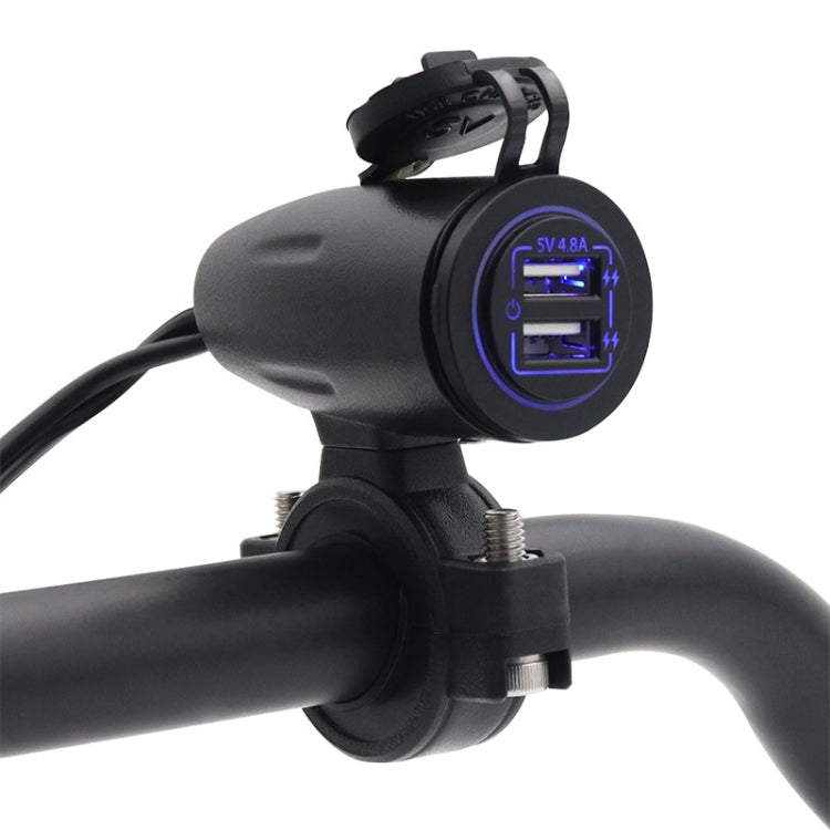 Motorcycle USB Charger with Waterproof  Cover Switch Control