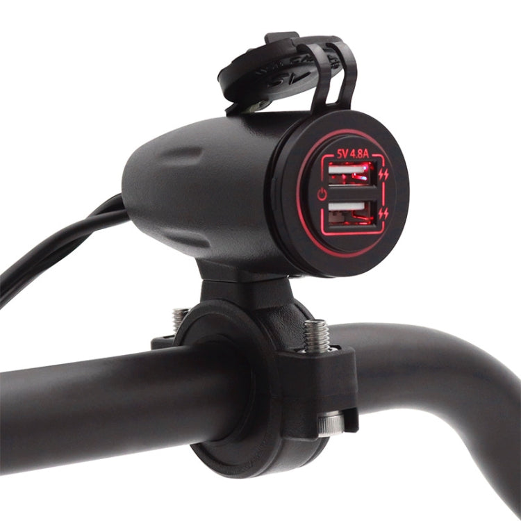 Motorcycle USB Charger with Waterproof  Cover Switch Control