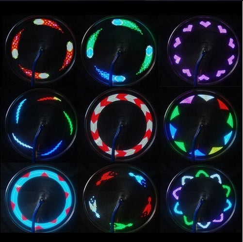 6W 14 LEDs Colorful Light Bicycle Wheel Lights(Black)
