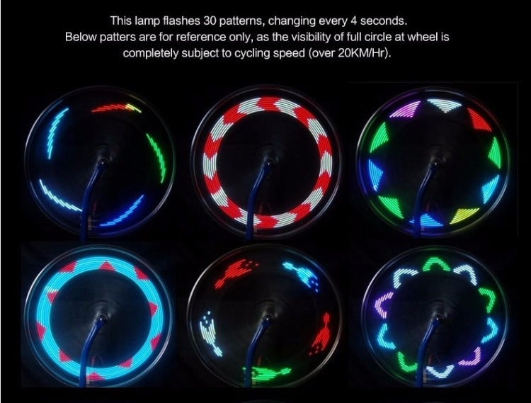 6W 14 LEDs Colorful Light Bicycle Wheel Lights(Black)