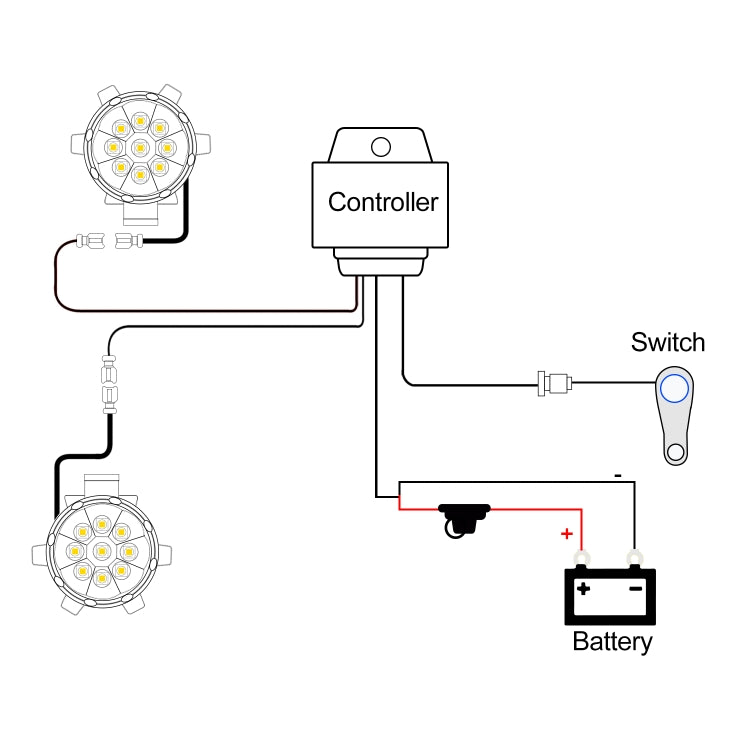 CS-1088A1 G29-9 1 Pair Motorcycle Waterproof  Aluminum Alloy External LED Headlight Spotlight (Black)