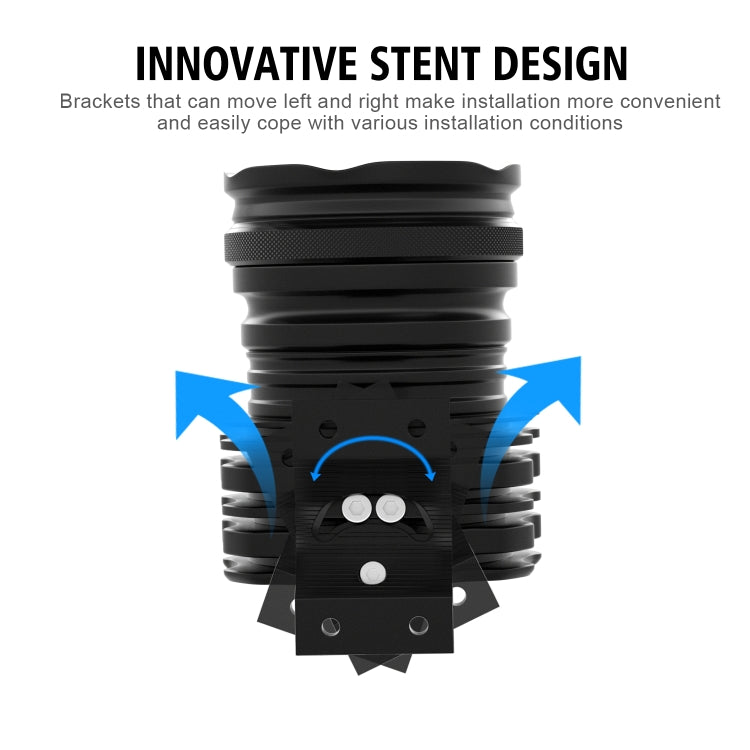 CS-1088A1 G29-9 1 Pair Motorcycle Waterproof  Aluminum Alloy External LED Headlight Spotlight (Black)