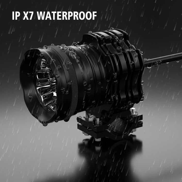 CS-1088A1 G29-9 1 Pair Motorcycle Waterproof  Aluminum Alloy External LED Headlight Spotlight (Black)