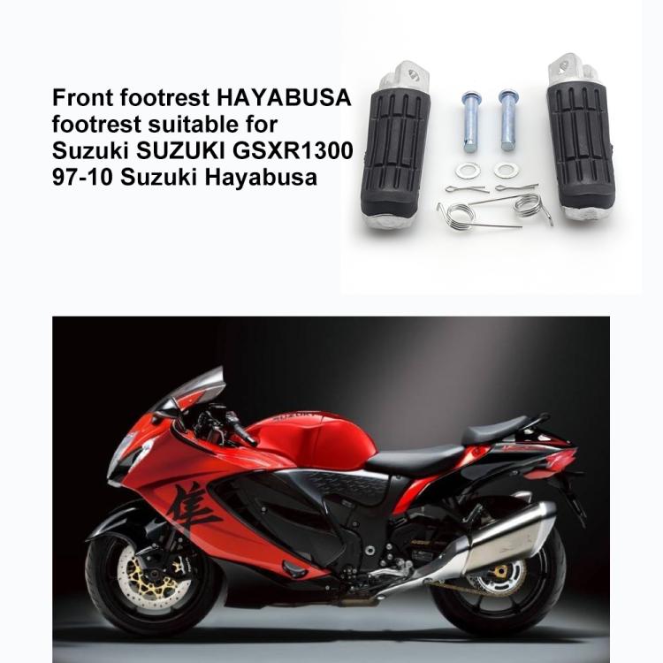 One Pair Motorcycle Front Foot Pegs for Suzuki HAYABUSA GSX1300R 1997–2010  - Black Silver