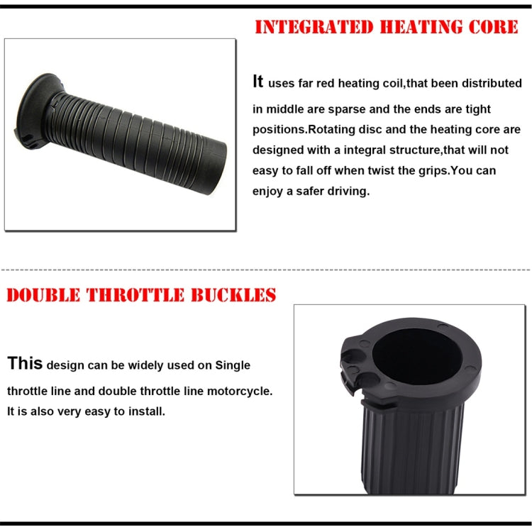CS-203A1 Motorcycle Modified Electric Heating Hand Cover Heated Grip Handlebar, Upgrade Version