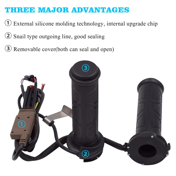 CS-095B1 Motorcycle Modified Adjustable Temperature Electric Heating Hand Cover Heated Grip Handlebar, Seal Version
